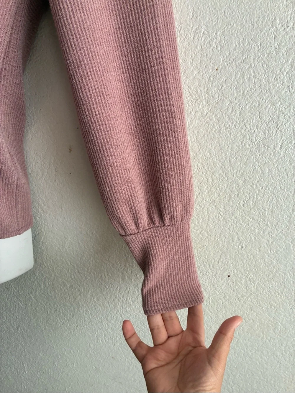 Madewell Ribbed Square-Neck Sweater in Dusty Mauve XS